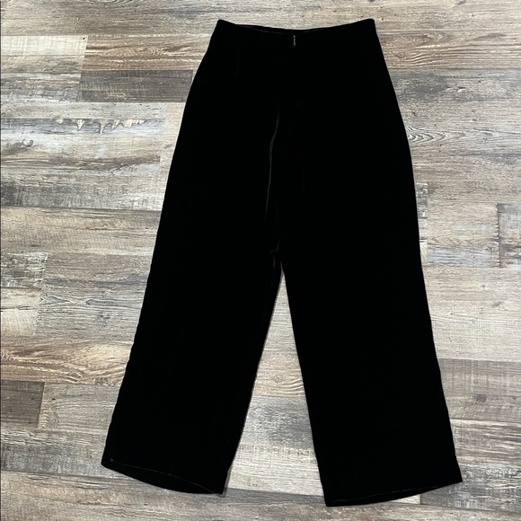Vintage MERONA Black Velvet Silk Blend Wide Pants Size 6 Tag 8 Romantic Elegant - Picture 3 of 10